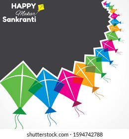 Illustration of greeting for Makar Sankranti Festival