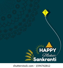 Illustration of greeting for Makar Sankranti Festival