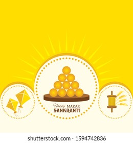 Illustration of greeting for Makar Sankranti Festival
