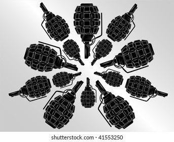 An illustration of grenade background in floral style
