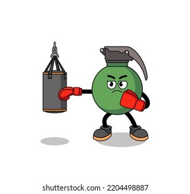 Ilustración del boxeador de granadas , diseño de caracteres