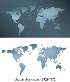 ilustración de un mapa mundial de plata gris y azul