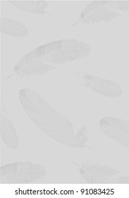 ilustración con fondo de plumas grises