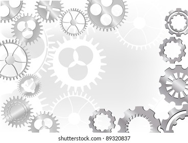 ilustración con fondo de engranajes grises