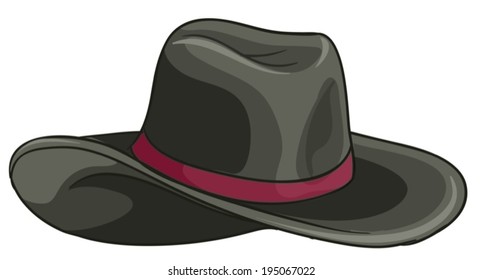 Illustration of a grey hat on a white background