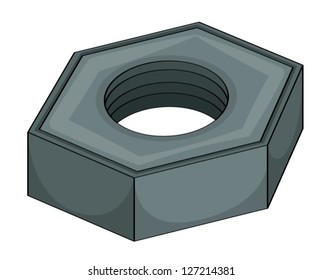 illustration of a grey nut on white background