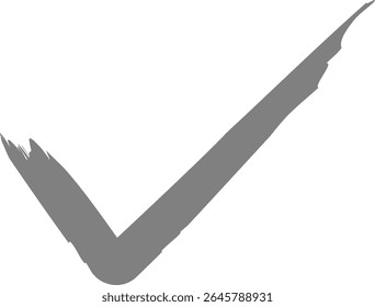 An illustration of a grey pen check mark.