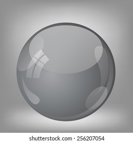 Illustration  with grey sphere. Graphic Design Useful For Your Design.  glossy sphere