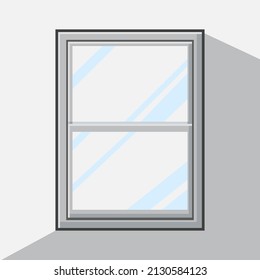 Ilustración de la ventana gris con estilo de diseño plano y color