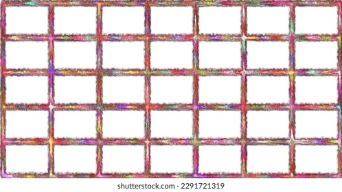 Illustration of a grid with a 7x5 layout, 35 empty fields ideal for a calendar