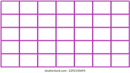 Ilustración de una cuadrícula con un diseño 7x5, 35 campos vacíos ideales para un calendario