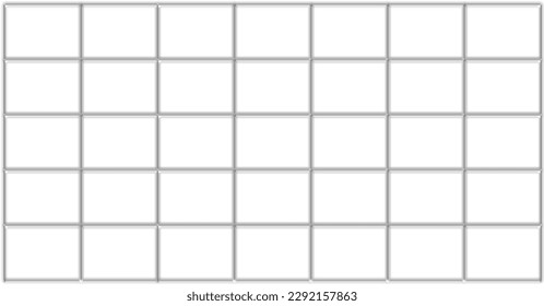 Illustration of a grid with a 7x5 layout, 35 empty fields ideal for a calendar