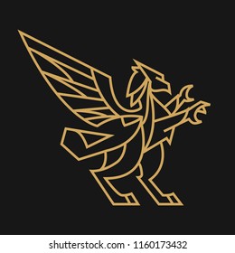 illustration of a Griffon on a black background