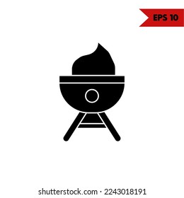 illustration of grill glyph icon