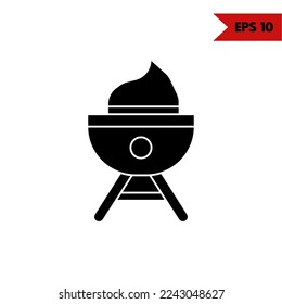 illustration of grill glyph icon