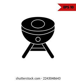 illustration of grill glyph icon
