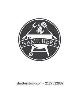 illustration of grill, grilled food, vector art.