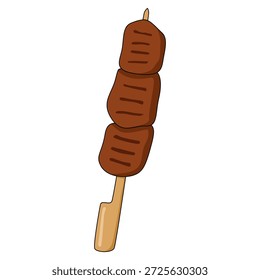 Ilustración de pincho de carne a la parrilla