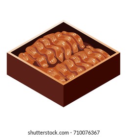 Illustration of grilled eel and rice