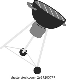 Illustration of grilled fish and meat