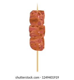 Illustration of the grilled meat on a stick