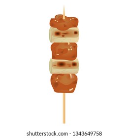 Illustration of the grilled meat on a stick