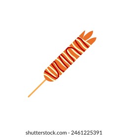 illustration of grilled sausage with additional sauce to complement your food design