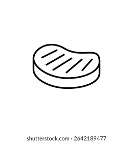 Illustration Of A Grilled Steak Cut With Simple Line Design