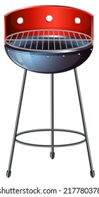 Illustration of a grilling device on a white background 