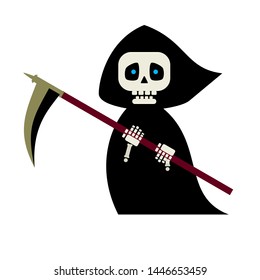 Illustration of a grim reaper in the form of a creepy crock