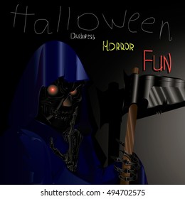 illustration with Grim Reaper for halloween party