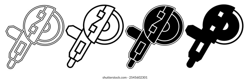 Illustration of a grinding machine. Grinding machine icon collection. Stock vector illustration.