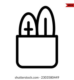 illustration of grocery bag line icon 