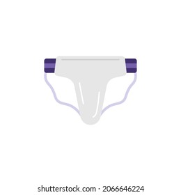 illustration of a groin guard. tools for boxing training. a tool to protect the genitals from blows. flat cartoon style. vector design