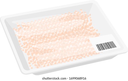 Illustration of ground chicken in a pack.