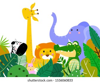Illustration of group of animals