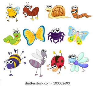 Illustration of a group of bugs