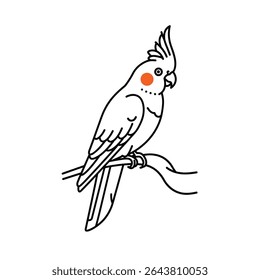 An illustration of a group cockatoo and toucan on branch