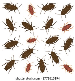 Illustration of a group of cockroaches