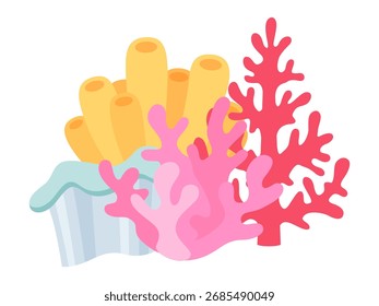 Illustration of a group of corals