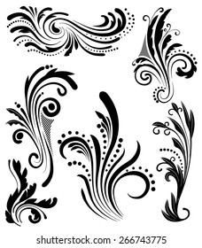 An Illustration of a group of floral lines