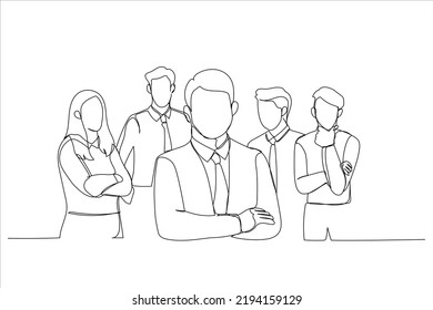 Illustration Group Friendly Businesspeople Male Leader Stock Vector ...