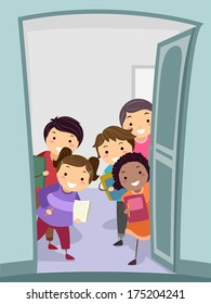 Children Arriving School Stock Vectors, Images & Vector Art | Shutterstock