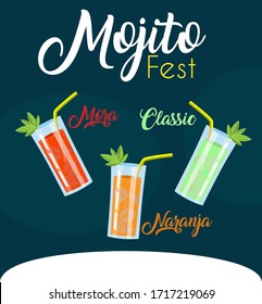 
illustration group of mojito cocktails