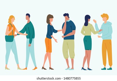 illustration of group of people in cartoon style