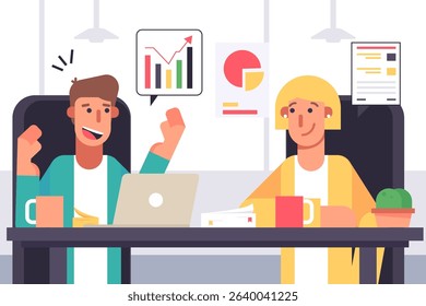 illustration of a group of people doing training business