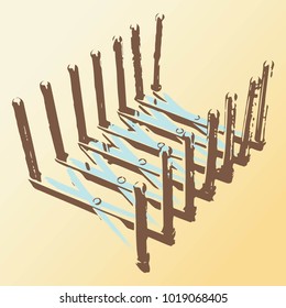 An illustration of a group of saucer stand