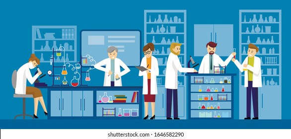 Vektorillustration-Illustration des Wissenschaftslabors.