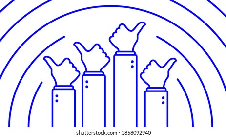 illustration group of thumbs up