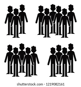 Illustration of groups of the people. Flat design.